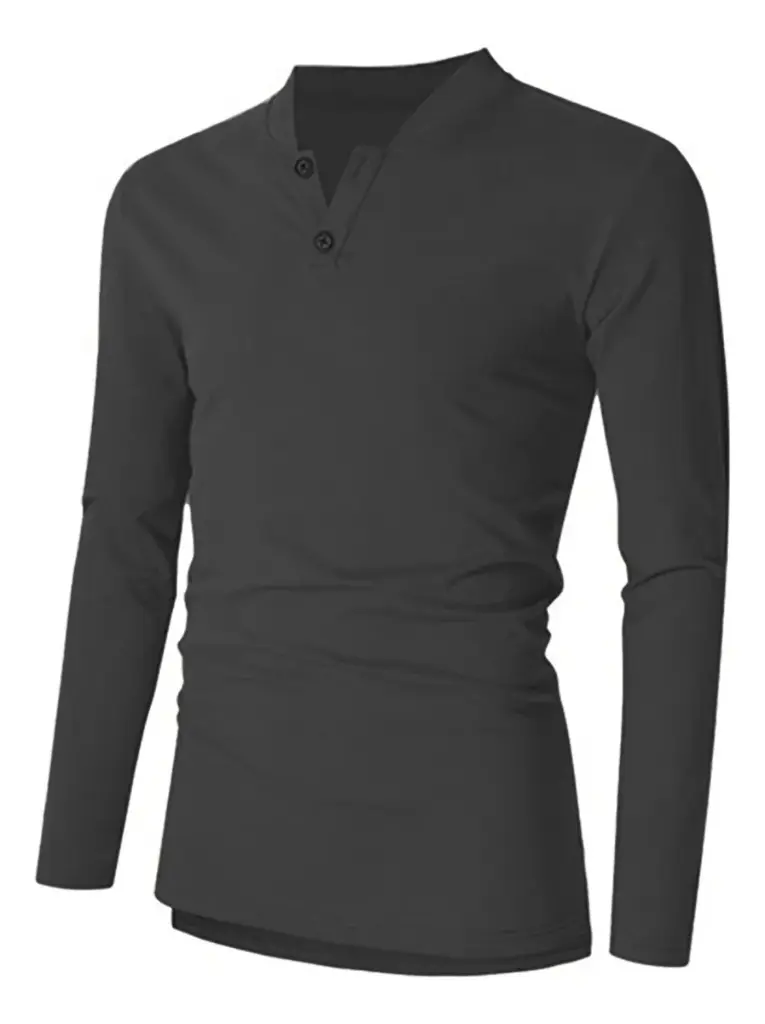 Playera Slim Fit Garnett Hombre Manga Larga Botón Madera