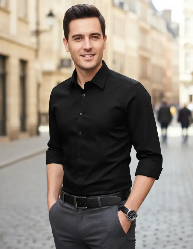 Camisa Slim Fit Garnett Caballero Vestir Casual