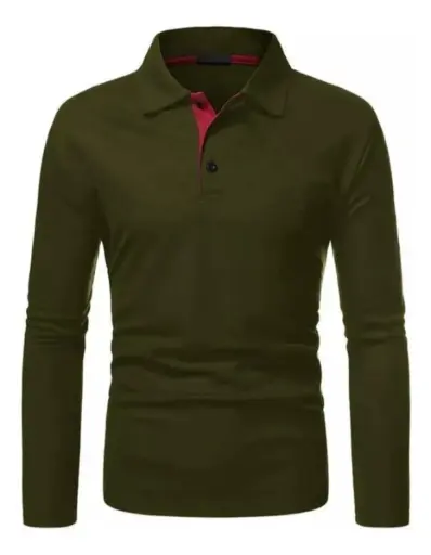 Playera Slim Fit Garnett Hombre Manga Larga Cuello Polo Red