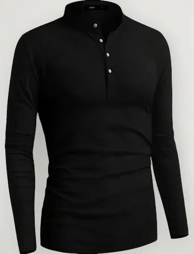 Playera Slim Fit Garnett Hombre Mao Manga Larga Praga